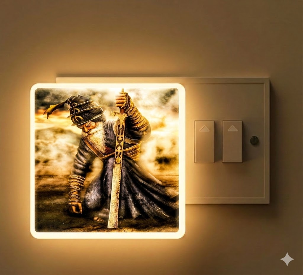 Divine Sikh Warrior Light | Spiritual Night Lamp for Home